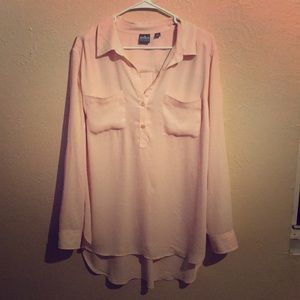 New York and company light pink long sleeve shirt